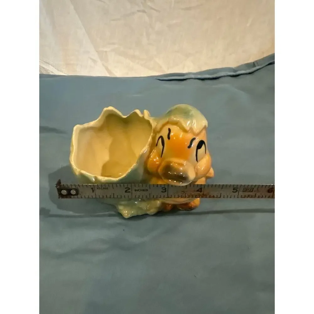 Vintage Shawnee Pottery Duckling and Cracked Egg Planter Mid Century USA Kitsch